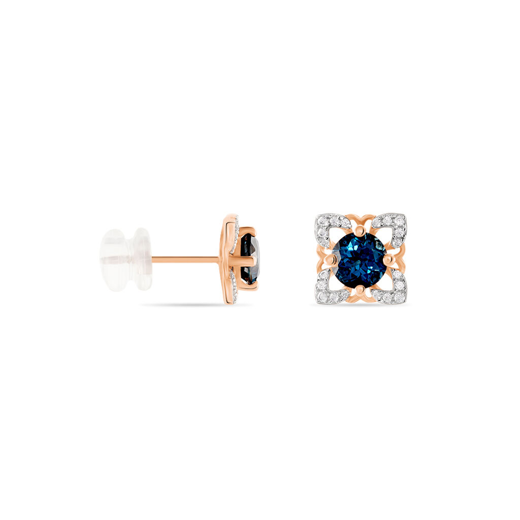 Boucles D'oreilles Pendantes Haia Or Rose Topaze Et Oxyde De Zirconium - Boucles d'oreilles pendantes Femme | Histoire d&rsquo;Or
