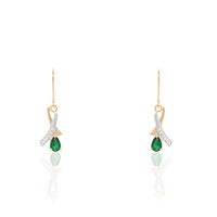 Boucles D'oreilles Pendantes Dyanah Plaque Or Pierre Et Oxyde