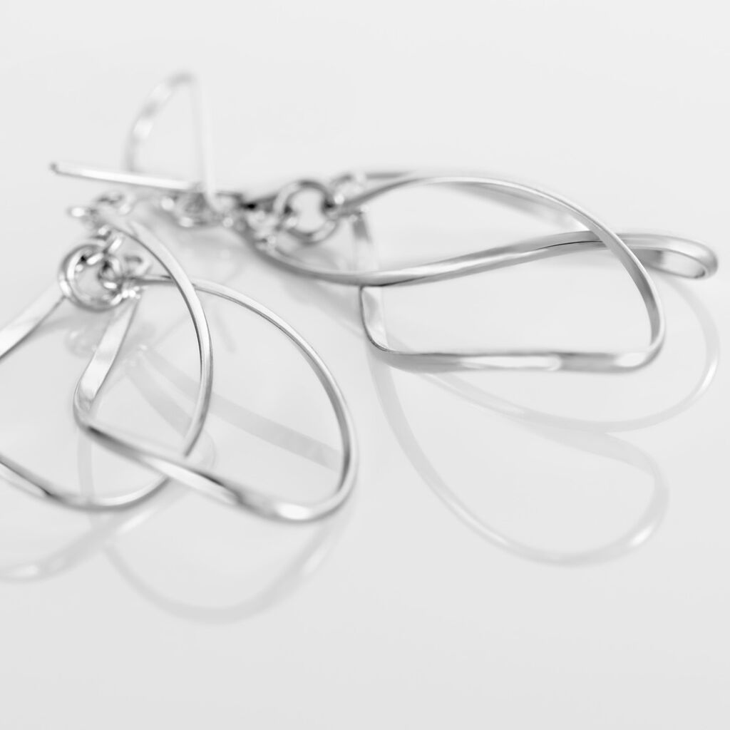 Boucles D'oreilles Pendantes Twisty Argent Blanc - Boucles d'oreilles fantaisie Femme | Histoire d’Or