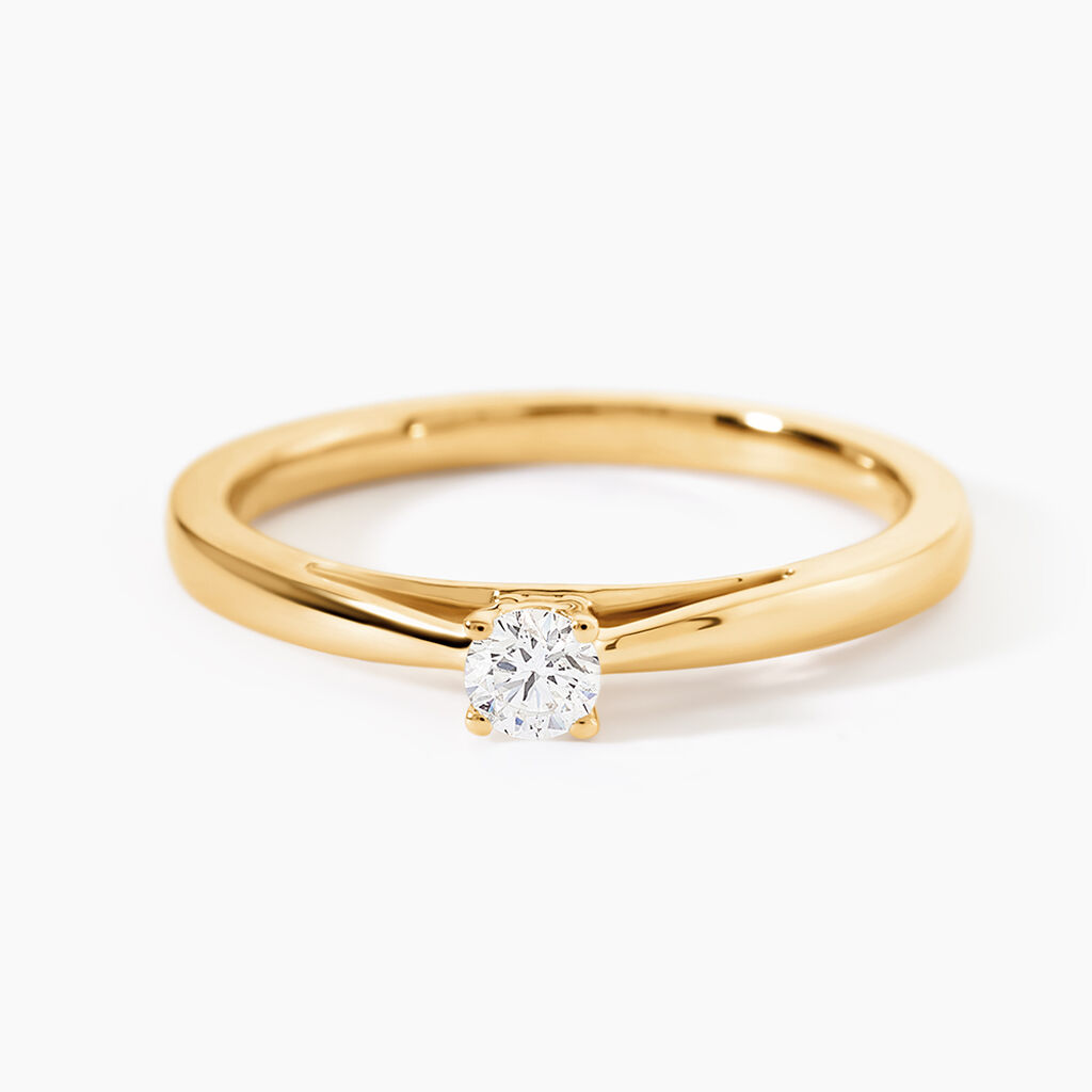 Bague Soltaire Iris Or Jaune Diamant - Bagues solitaires Femme | Histoire d&rsquo;Or