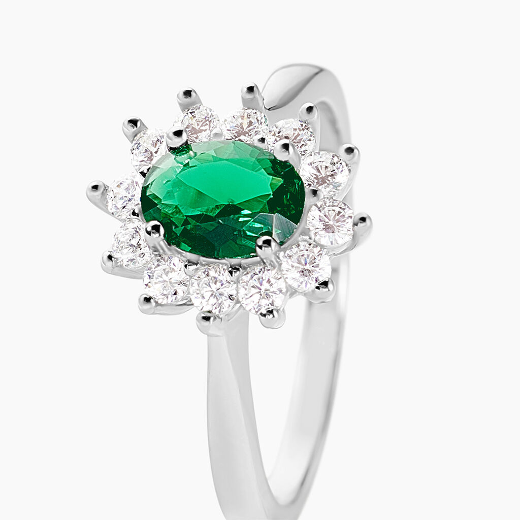 Bague Perez Argent Blanc Oxyde De Zirconium - Bagues solitaires Femme | Histoire d&rsquo;Or