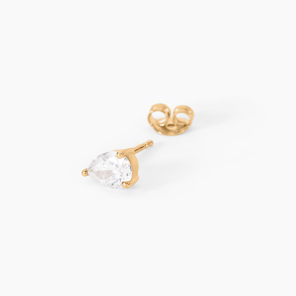 Boucles D'oreilles Puces Lyncia Plaqué Or Jaune Oxyde De Zirconium - Collection Eté Femme | Histoire d’Or