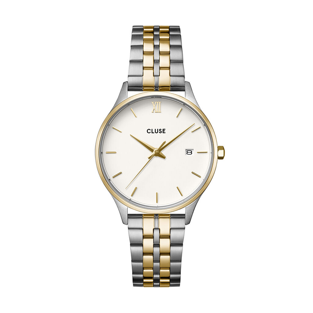 Montre Cluse Minuit Date Blanc