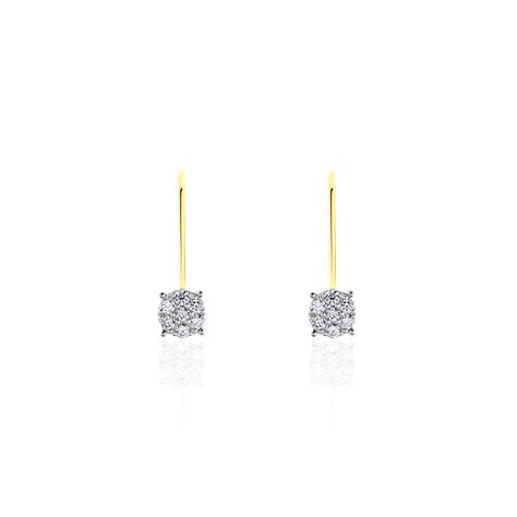 Boucles D'oreilles Pendantes Or Jaune Jonelle Diamants - Boucles d'oreilles pendantes Femme | Histoire d&rsquo;Or