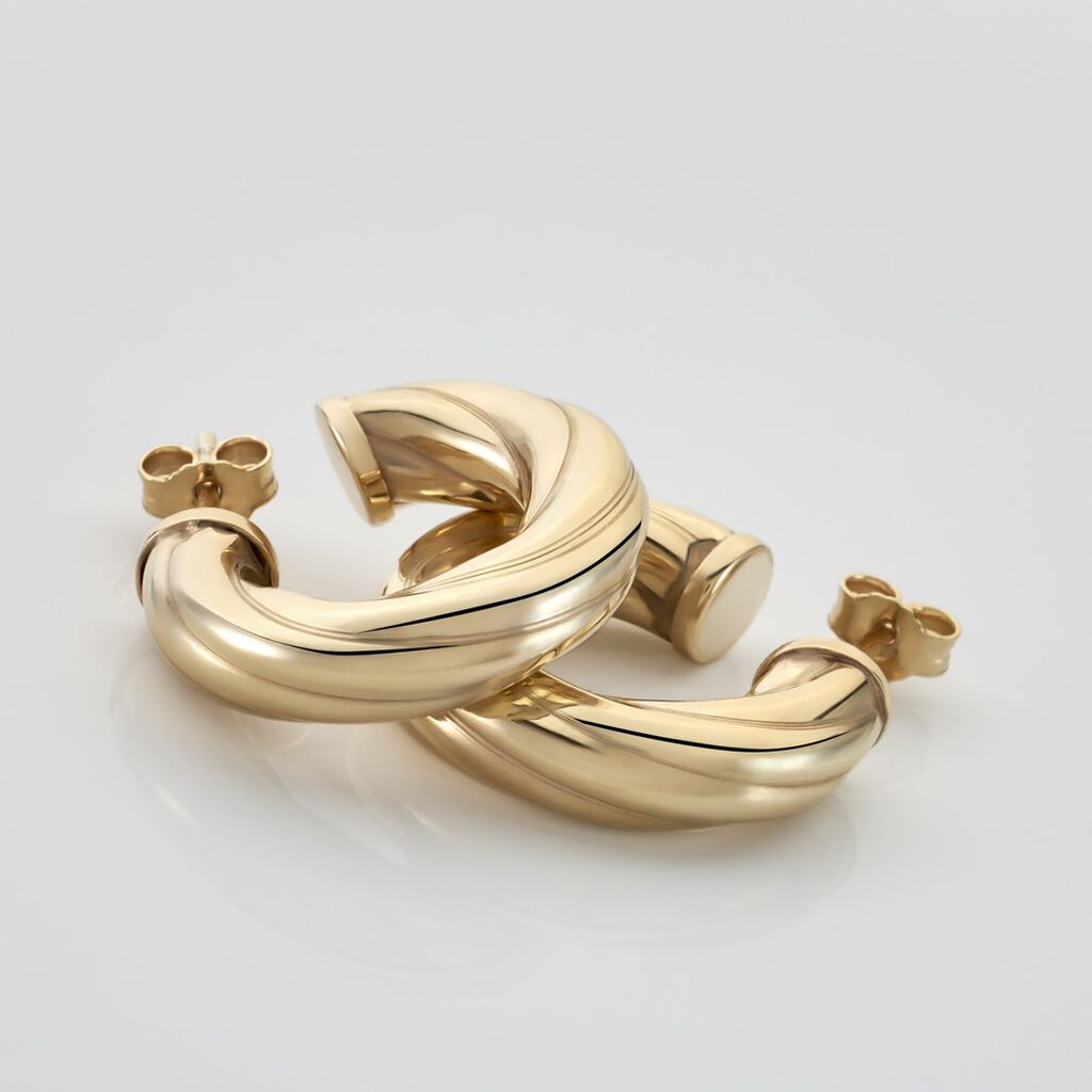 Créoles Argent Dore Sunset - Boucles d'oreilles créoles Femme | Histoire d’Or