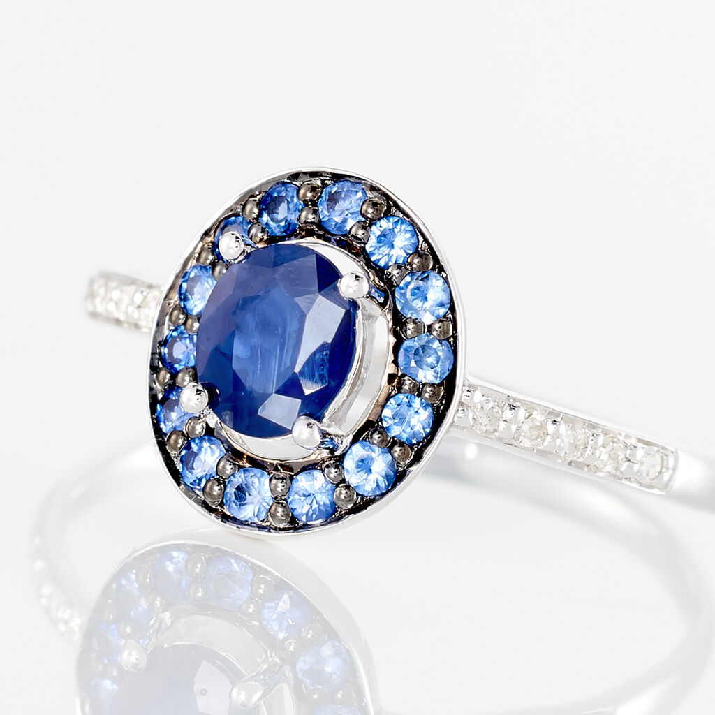 Bague Leona Or Blanc Saphir Diamant - Bagues solitaires Femme | Histoire d’Or