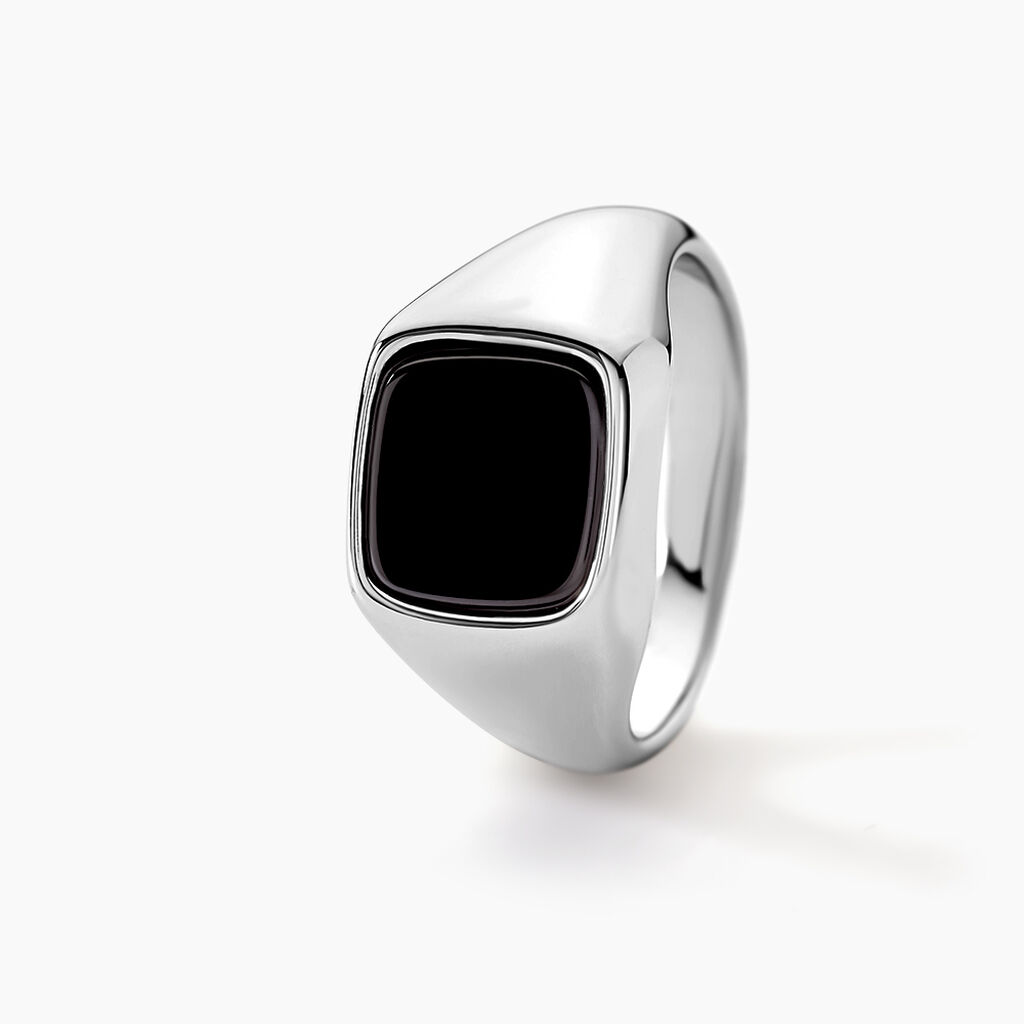Chevalière Renelia Argent Blanc Blanc Onyx - Chevalières Femme | Histoire d’Or