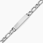 Bracelet Identit&eacute;e Miro Acier Blanc - F&ecirc;te des p&egrave;res Homme | Histoire d&rsquo;Or