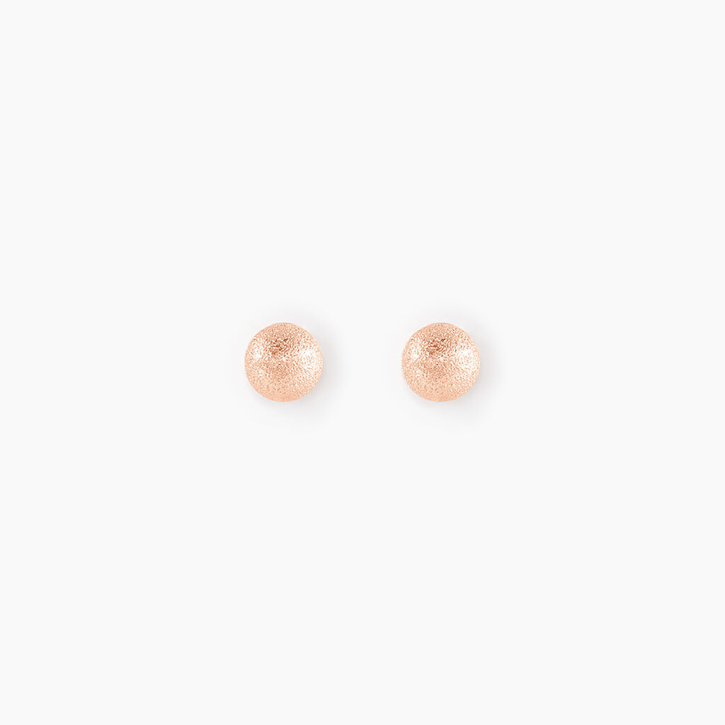 Boucles D'oreilles Puces Fidelia Boule Sablee Or Rose - Clous d'oreilles Femme | Histoire d’Or