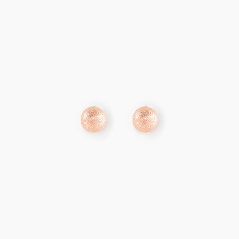 Boucles D'oreilles Puces Fidelia Boule Sablee Or Rose - Clous d'oreilles Femme | Histoire d’Or