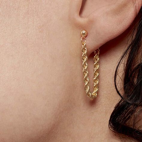 Boucles D'oreilles Pendantes Jerry Corde Or Jaune - Boucles d'oreilles pendantes Femme | Histoire d’Or