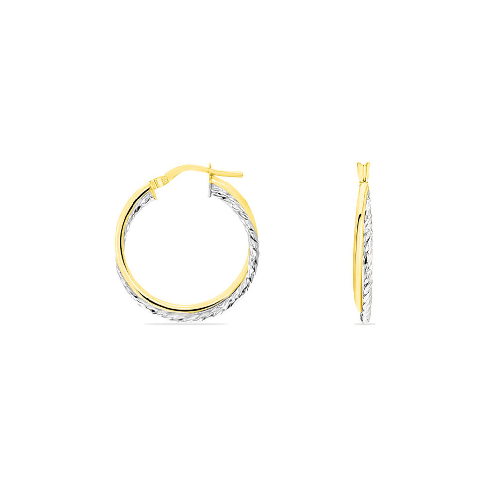 Créoles Maelia Or Bicolore - Boucles d'oreilles créoles Femme | Histoire d’Or