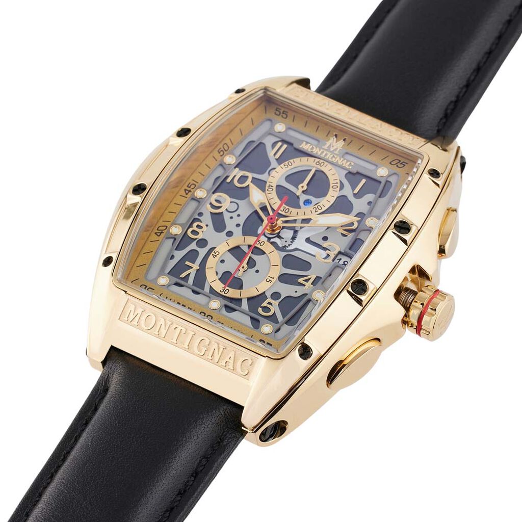 Montre Montignac Tonneau Automatique Bicolore - Montres Homme | Histoire d’Or