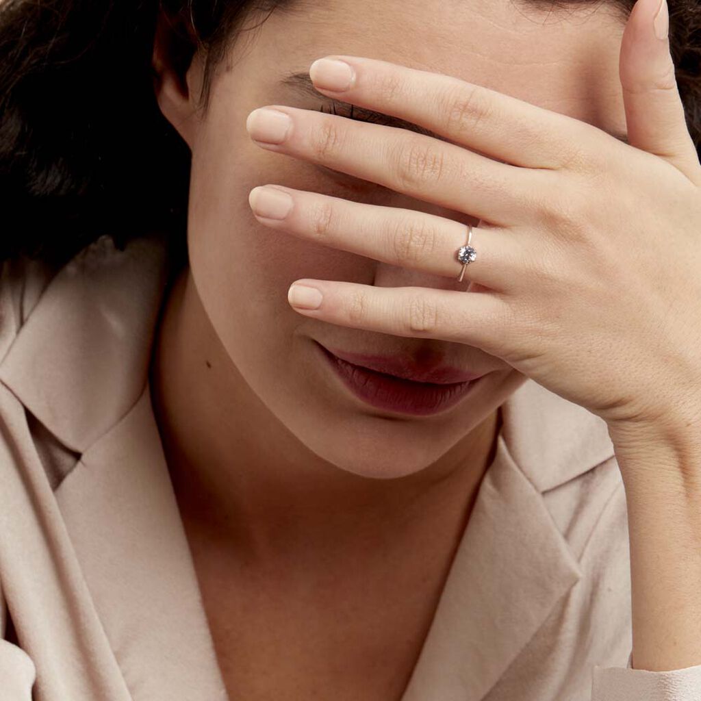 Bague Solitaire Lydia Argent Blanc Oxyde De Zirconium - Bagues solitaires Femme | Histoire d’Or