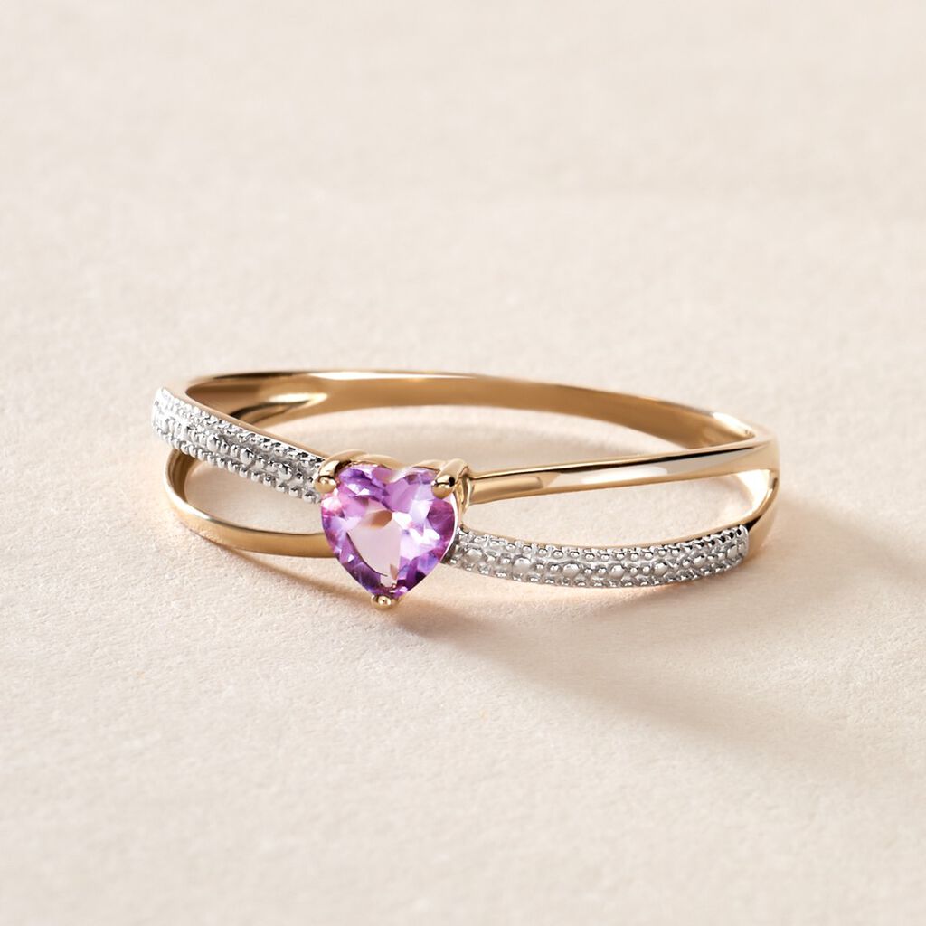 Bague Rory Or Jaune Amethyste - Bagues solitaires Femme | Histoire d&rsquo;Or