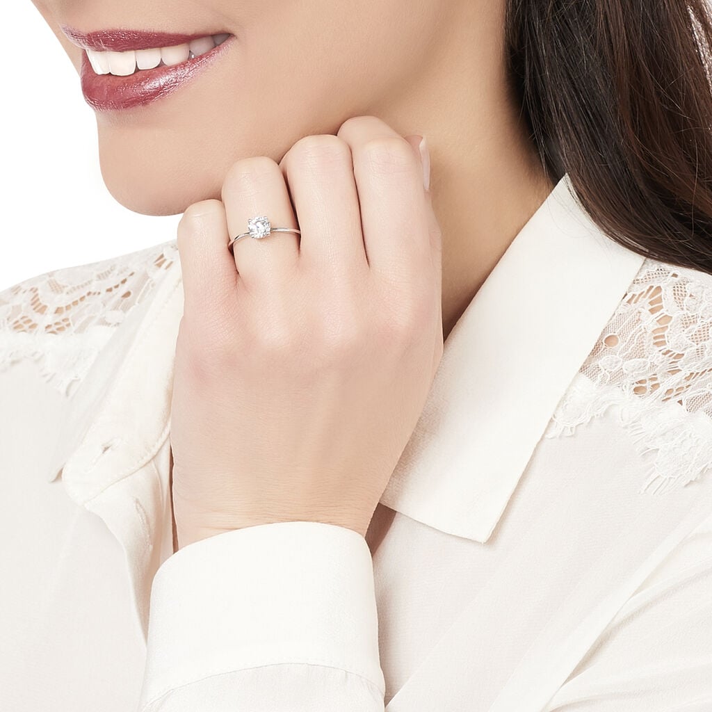 Bague Solitaire Gatiane Argent Oxyde De Zirconium - Bagues solitaires Femme | Histoire d&rsquo;Or