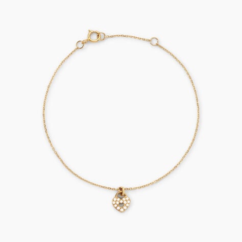 Bracelet Mi Or Jaune Oxyde De Zirconium - Bracelets Femme | Histoire d’Or