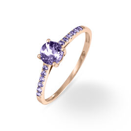 Bague Manon Or Rose Amethyste - Bagues solitaires Femme | Histoire d’Or