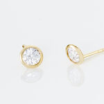 Boucles D'oreilles Puces Elda Serti Clos Or Jaune Oxyde De Zirconium - Clous d'oreilles Femme | Histoire d&rsquo;Or