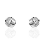 Boucles D'oreilles Puces Albanne Argent Blanc - Boucles d'oreilles fantaisie Femme | Histoire d&rsquo;Or