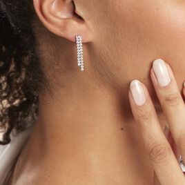 Boucles D'oreilles Pendantes Louann Argent Blanc Oxyde De Zirconium - Boucles d'oreilles fantaisie Femme | Histoire d’Or