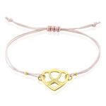Bracelet Solidaire Lutte Contre Le Cancer Laiton Dor&eacute; - Bracelets cordon Femme | Histoire d&rsquo;Or