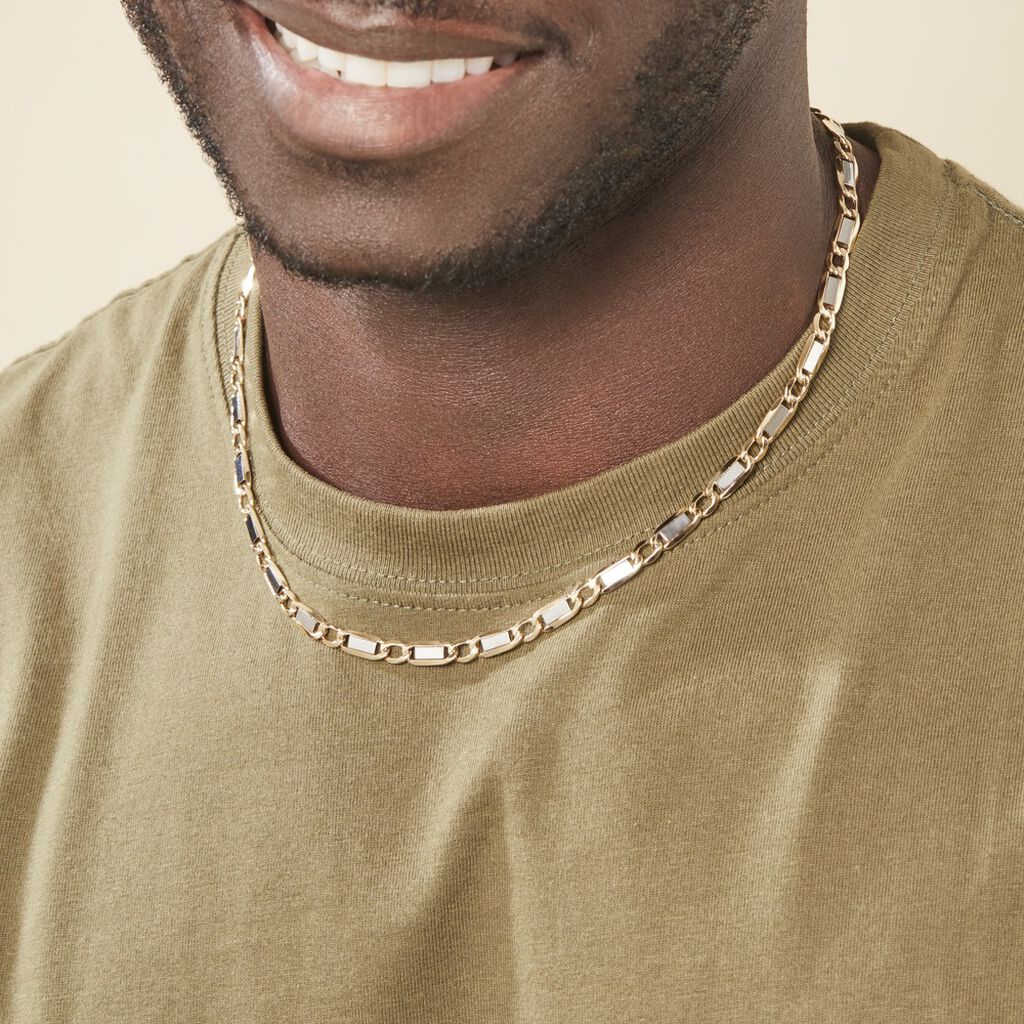 Collier Danae Plaquette Or Bicolore - Chaines Homme | Histoire d’Or