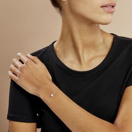 Bracelet Solitaire Argent Blanc Oxyde De Zirconium - Bracelets fantaisie Femme | Histoire d’Or