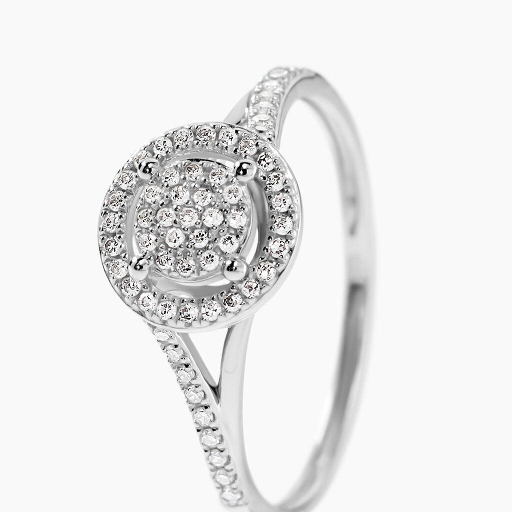 Bague Or Blanc Verna Diamants Cercle - Bagues avec pierre Femme | Histoire d&rsquo;Or