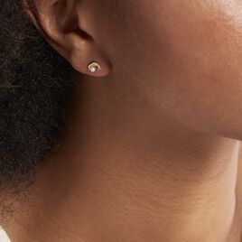Boucles D'oreilles Puces Eleanor Dauphin Or Jaune Perle De Culture - Clous d'oreilles Femme | Histoire d’Or