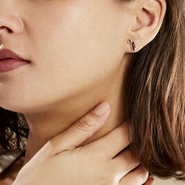Boucles D'oreilles Puces Sylvaincine Argent Blanc Ambre - Boucles d'oreilles fantaisie Femme | Histoire d’Or