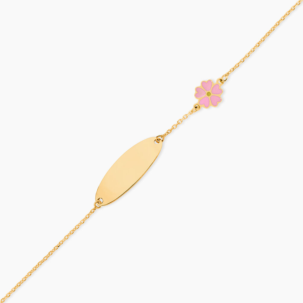 Bracelet Identit&eacute; Gaspardine Maille For&ccedil;at Or Jaune - Bracelets Communion Enfant | Histoire d&rsquo;Or