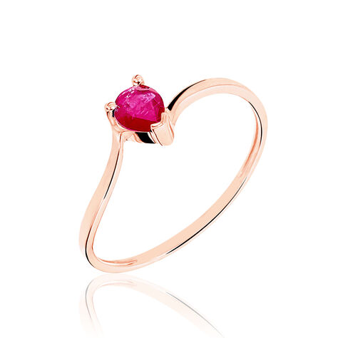Bague Or Rose Rubis - Bagues solitaires Femme | Histoire d’Or