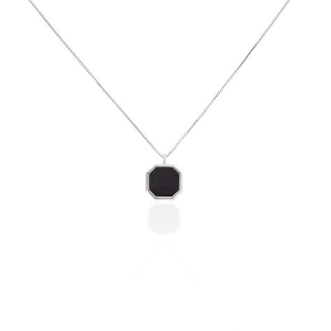 Collier Mani Argent Blanc Agate - Colliers Homme | Histoire d’Or