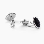 Boutons De Manchettes Bellagio Acier Bicolore - Boutons de manchette Homme | Histoire d&rsquo;Or