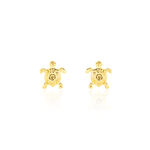 Boucles D'oreilles Puces Almahae Tortue Or Jaune - Clous d'oreilles Famille | Histoire d&rsquo;Or