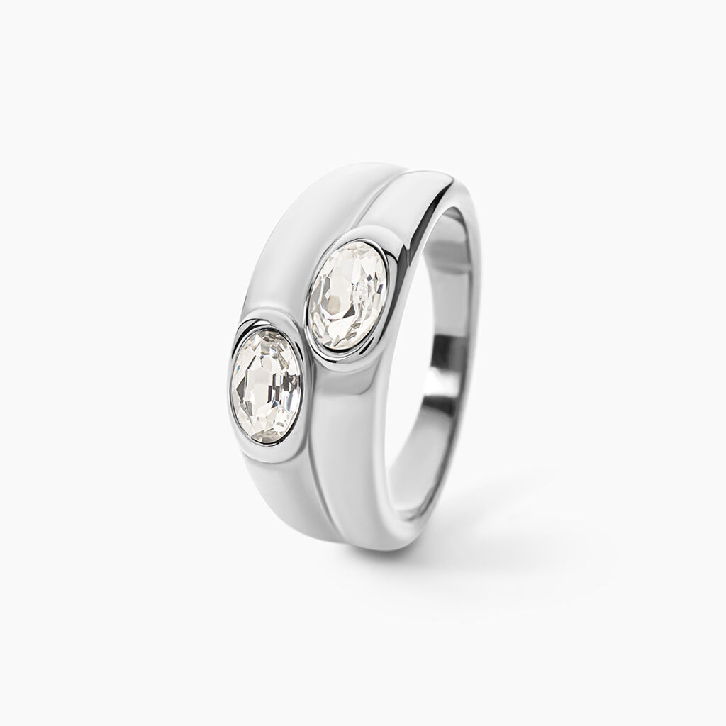 Bague Ivy Acier Blanc Cristal - Bagues avec pierre Femme | Histoire d&rsquo;Or