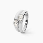 Bague Ivy Acier Blanc Cristal - Bagues avec pierre Femme | Histoire d&rsquo;Or