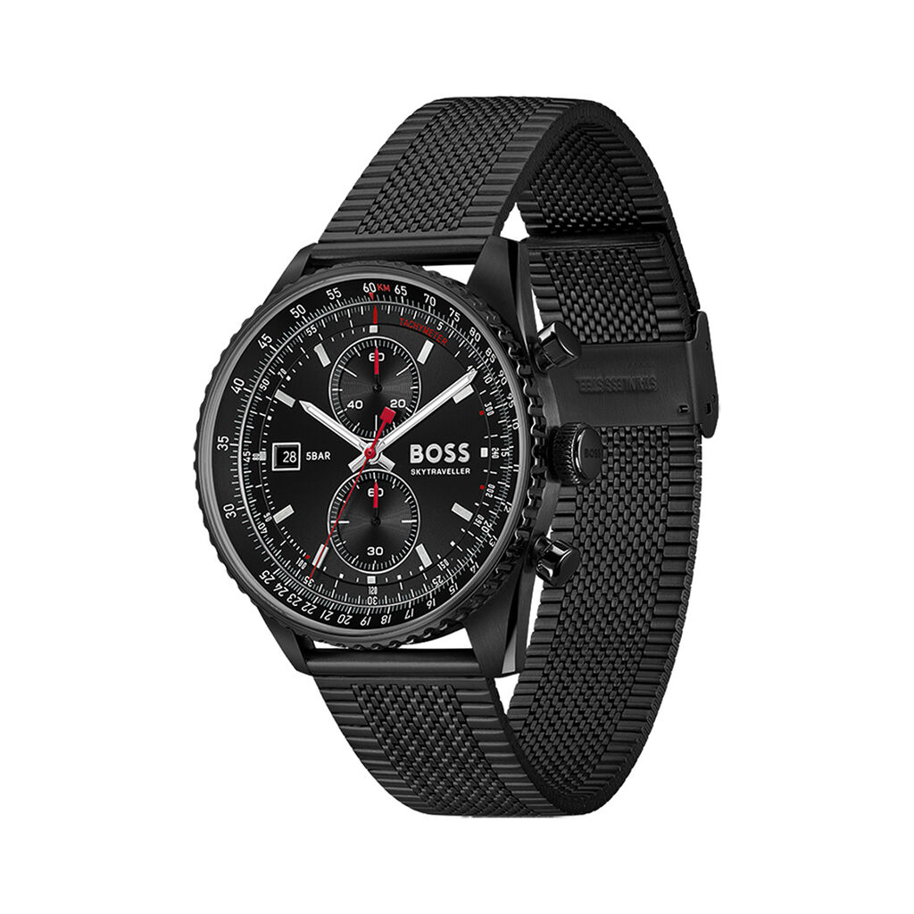 Montre Hugo Boss Skytraveller Pro Noir - Montres Homme | Histoire d&rsquo;Or