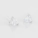 Boucles D'oreilles Puces Breana Argent Blanc Oxyde De Zirconium - Boucles d'oreilles fantaisie Femme | Histoire d&rsquo;Or
