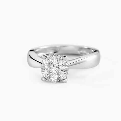 Bague Solitaire Charlene Or Blanc Diamant Synthetique - Bagues solitaires Femme | Histoire d&rsquo;Or