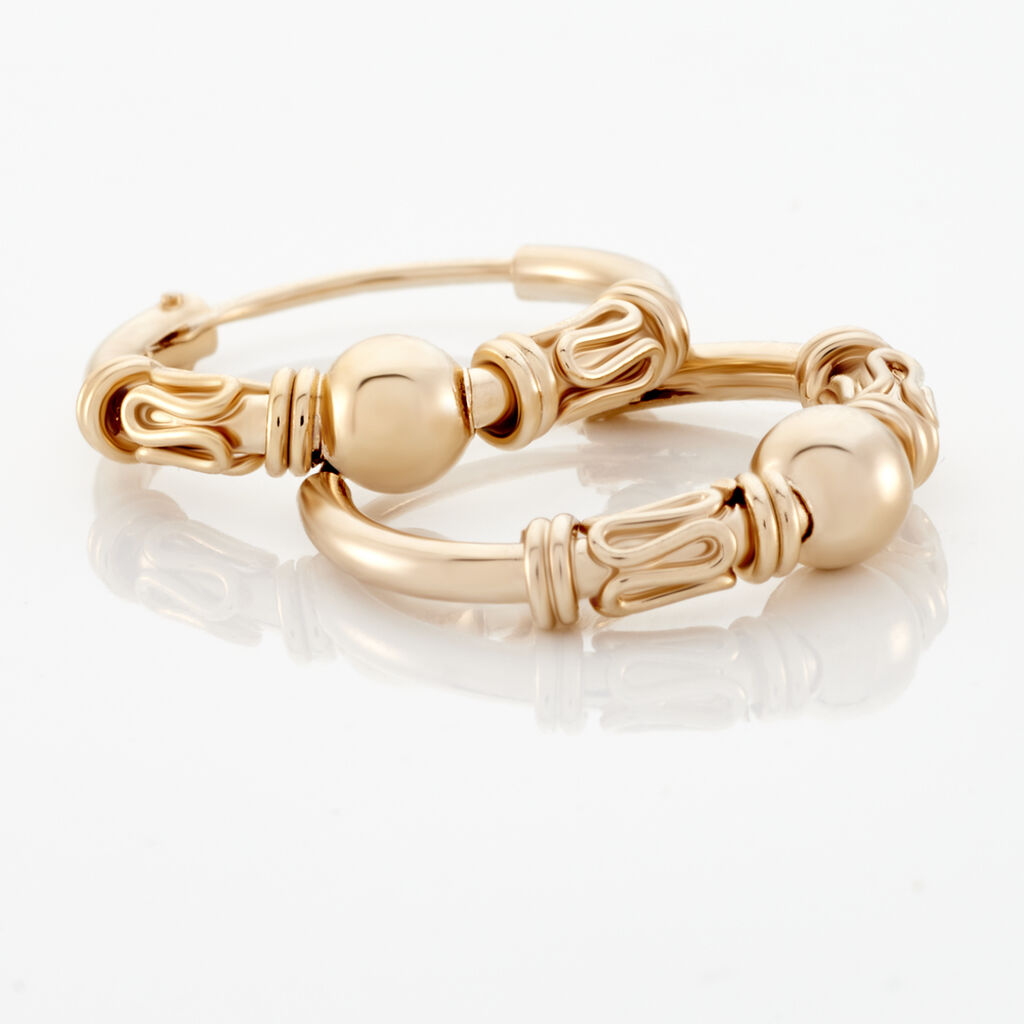 Cr&eacute;oles Tehanie Plaqu&eacute; Or Jaune - Boucles d'oreilles cr&eacute;oles Femme | Histoire d&rsquo;Or