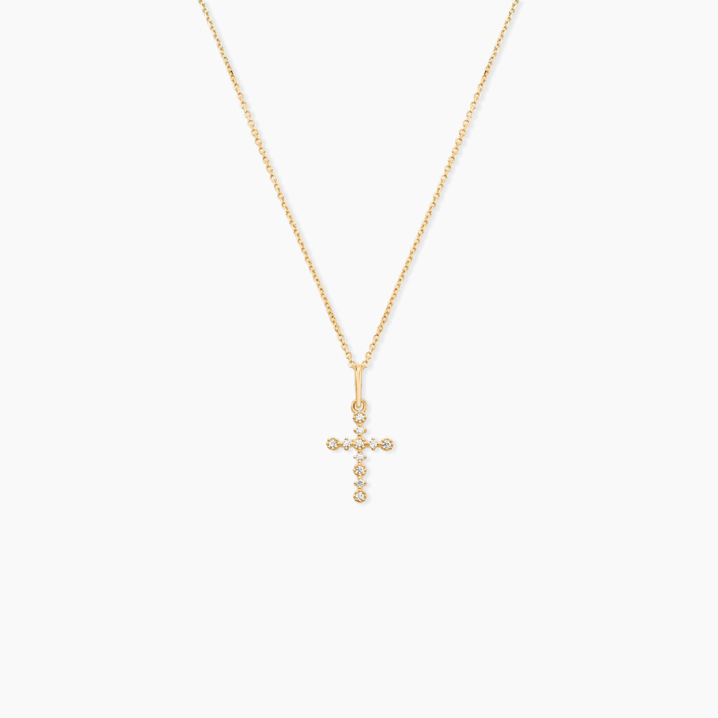 Pendentif Or Jaune Lucinien Oxyde De Zirconium - Pendentifs Famille | Histoire d’Or
