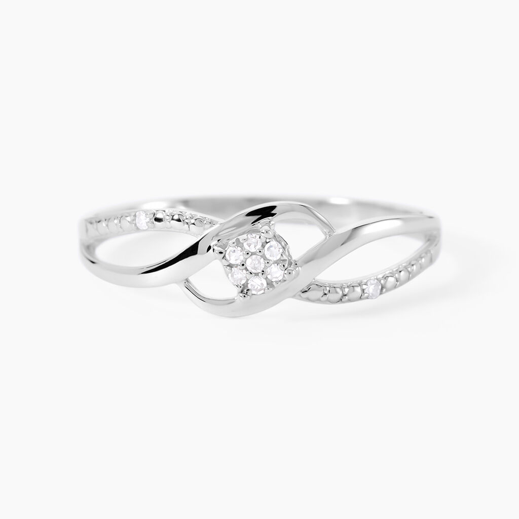 Bague Or Blanc Charlotta Diamant - Bagues avec pierre Femme | Histoire d&rsquo;Or