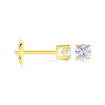 Boucles D'oreilles Puces 4 Griffes Or Jaune Diamant Synthetique - Clous d'oreilles Femme | Histoire d&rsquo;Or