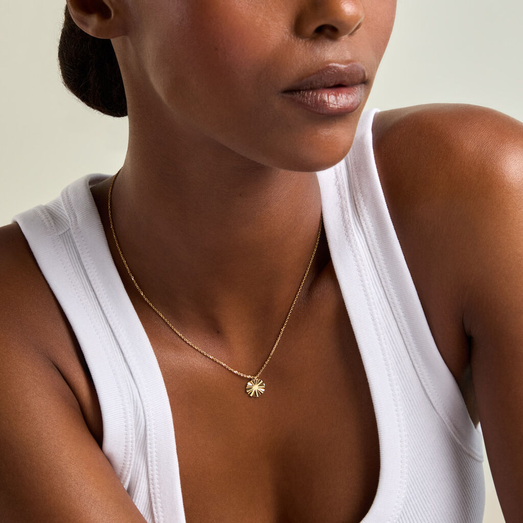 Collier Eclats Solaires Argent Dor&eacute; A L'Or 750/1000 - Bijoux sans pierre Femme | Histoire d&rsquo;Or