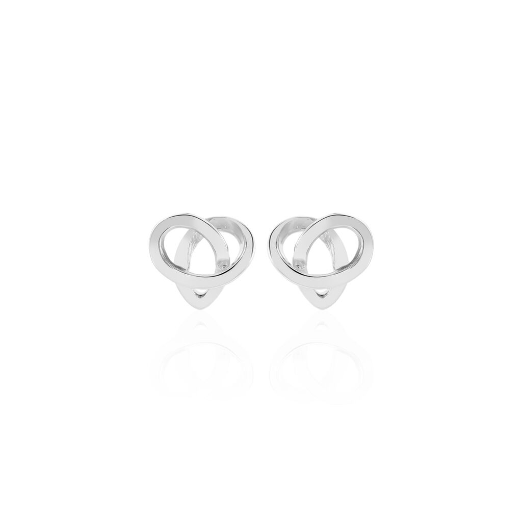 Boucles D'oreilles Puces Shainy Argent Blanc - Boucles d'oreilles fantaisie Femme | Histoire d’Or