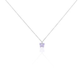 Collier Argent Blanc Patriki Cristal De Swarovski - Bijoux Papillon Femme | Histoire d’Or
