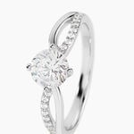 Bague Solitaire Essie Argent Blanc Oxyde De Zirconium - Bagues de fian&ccedil;ailles ronde Femme | Histoire d&rsquo;Or