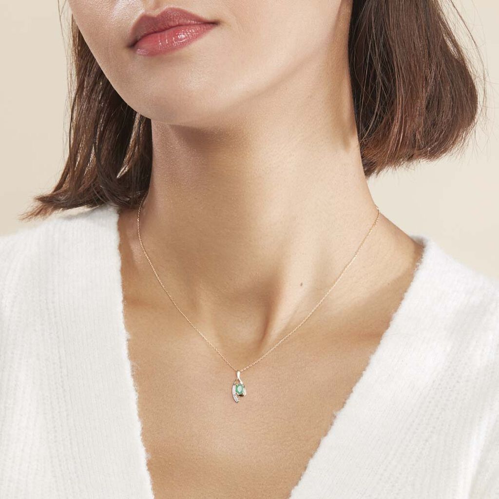 Collier Sagesse Or Jaune Emeraude Et Diamant - Colliers Femme | Histoire d’Or